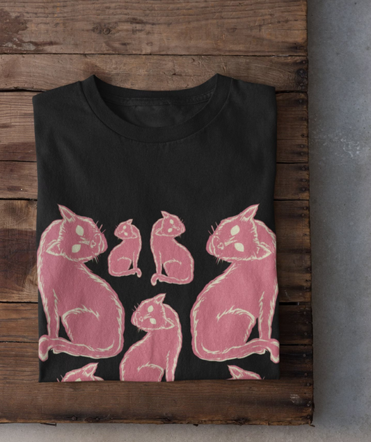 Pink Horror Cats Shirt