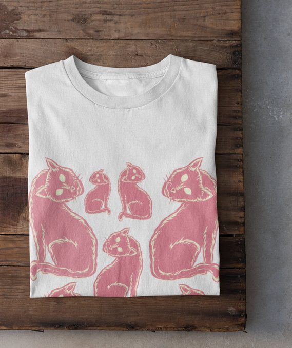 Pink Horror Cats Shirt