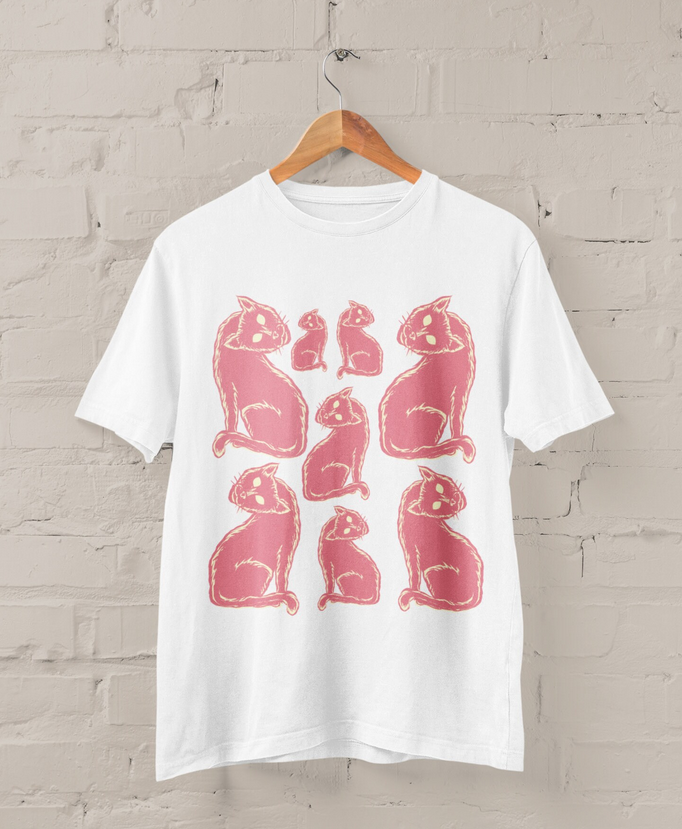 Pink Horror Cats Shirt